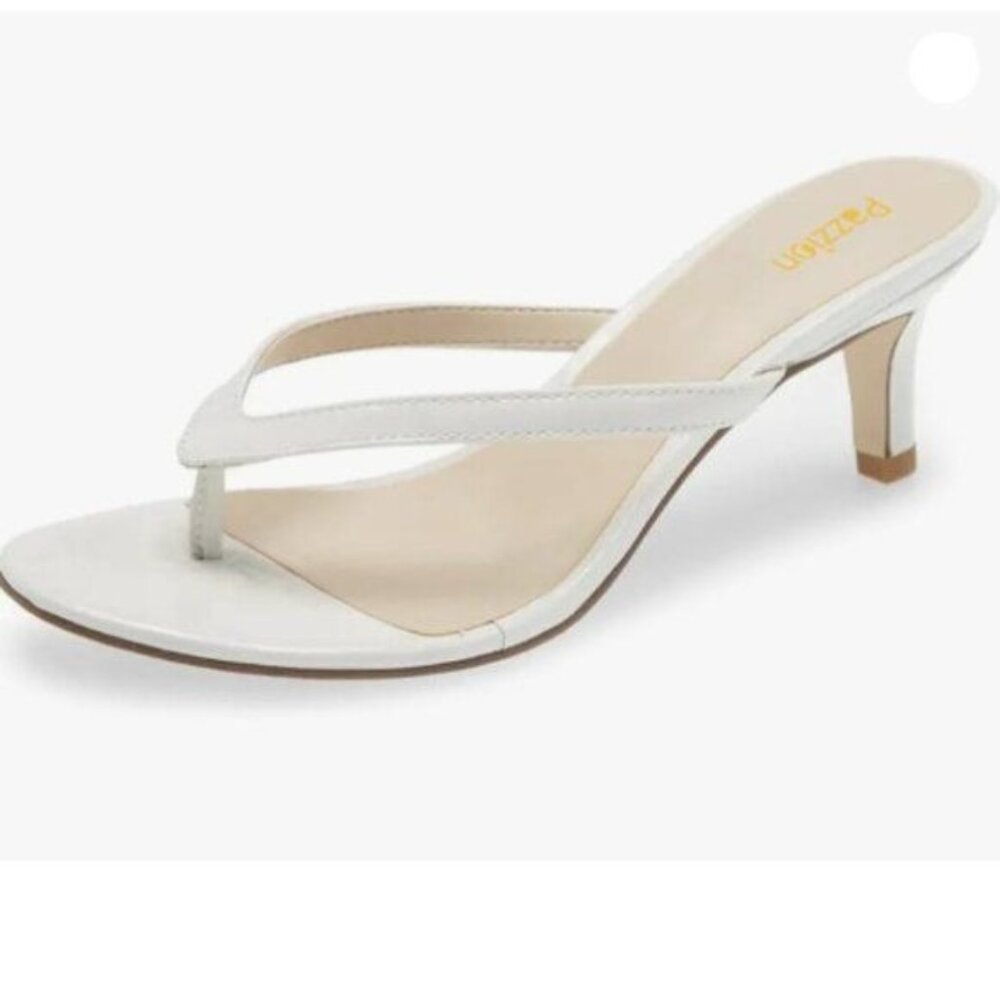 White Heel Thong Sandal - Women's Dress Sandal